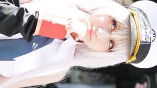 コミックマーケット コスプレ 美形レイヤーさんのしゃがみ対面スト越し エロ白パンチラ コミケ voyeur jp